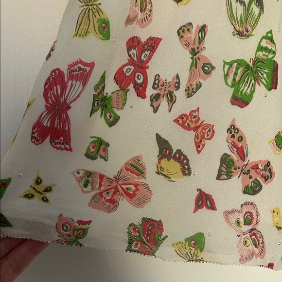 Idlentity by Lord & Taylor Multicolor Butterfly Camisole Y2K 100% Silk Rainbow - Picture 2 of 13